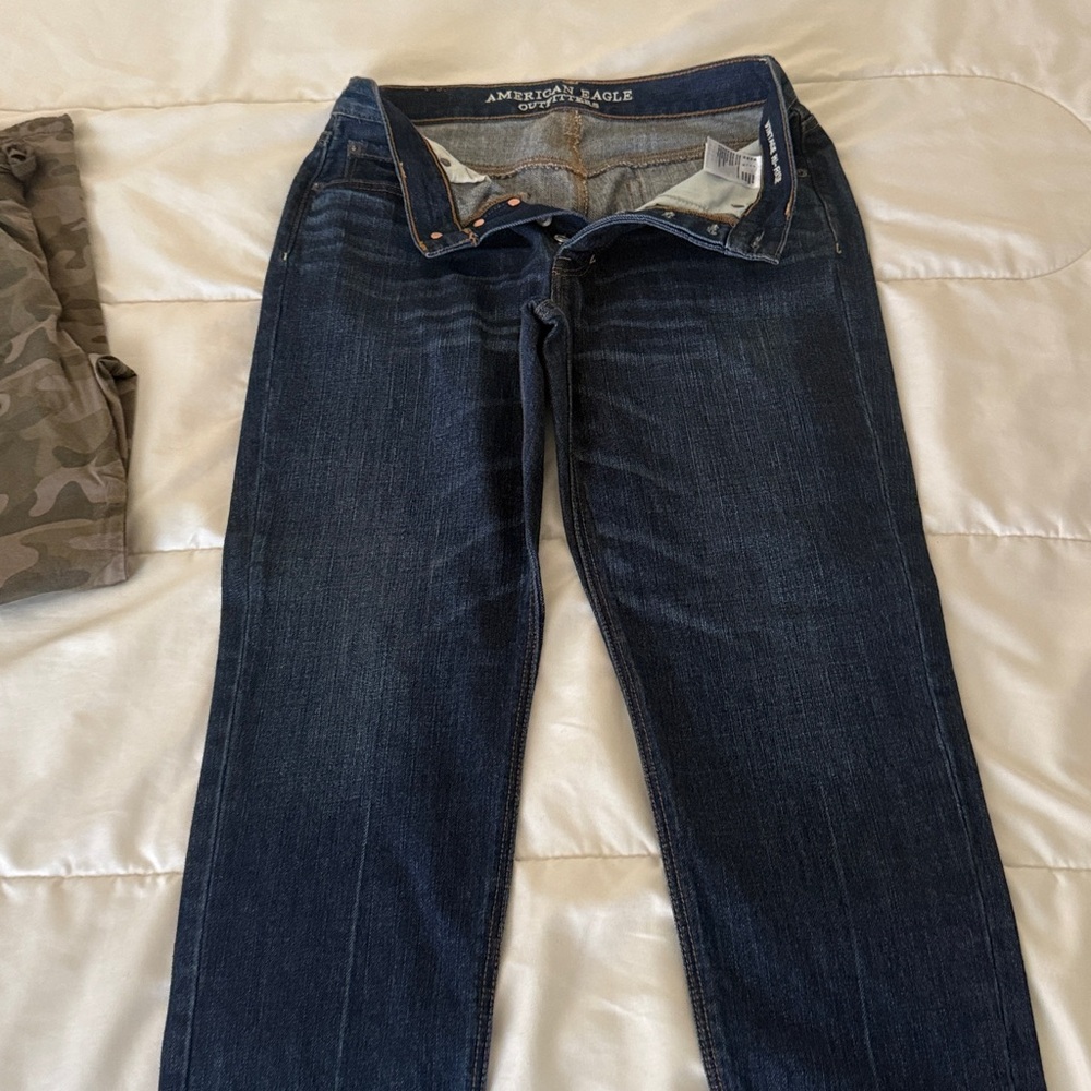 American Eagle Outfitters Dark Blue Straight Leg Jeans